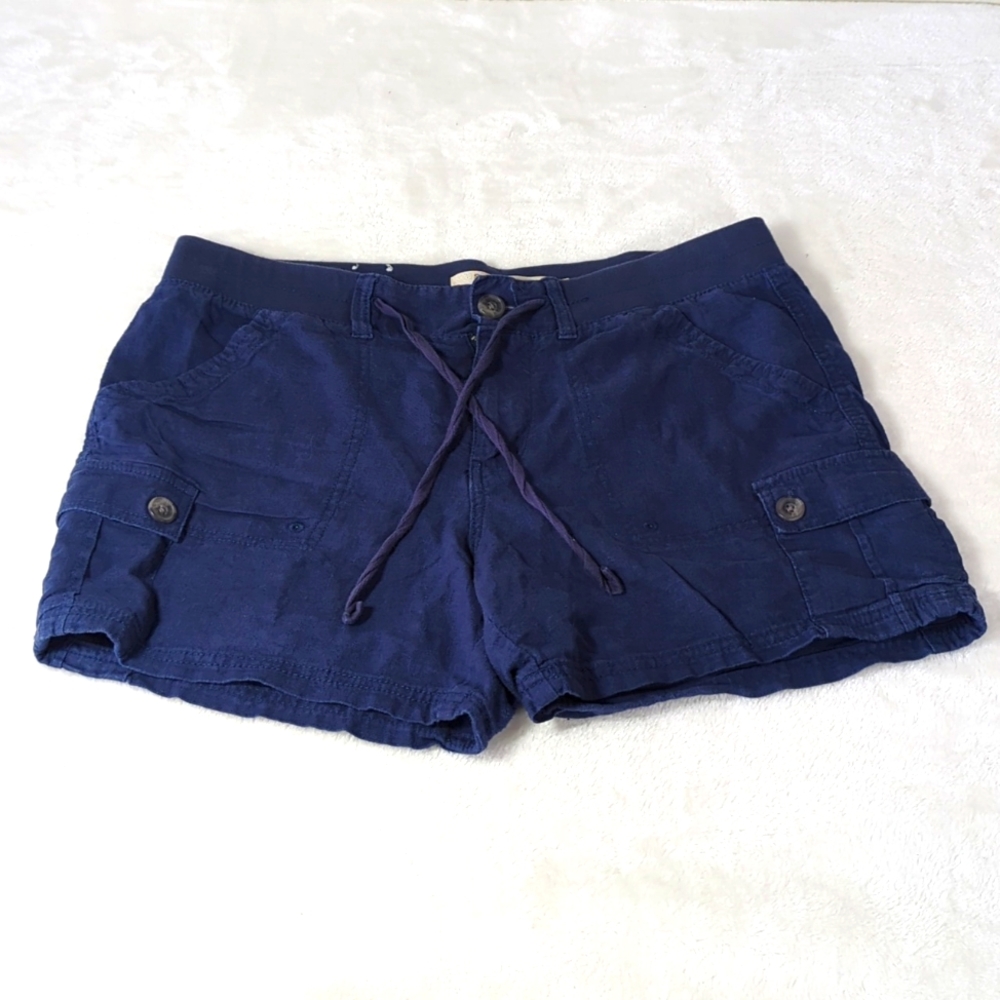 Sonoma linen cargo shorts 10  EUC Navy blue
